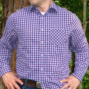 BLACK & BROWN Casual Button Down  (purple/blue)